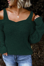 Load image into Gallery viewer, Green Dew Shoulder Juliette Knitted Sweater | Tops/Sweaters &amp; Cardigans
