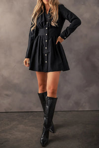 Button Up Long Sleeve Dress