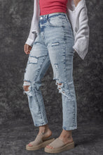 Load image into Gallery viewer, Womens Blue Jeans | Distressed High Waist Blue Jeans | Blue Jeans
