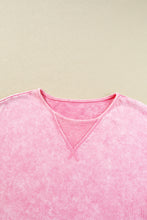 Load image into Gallery viewer, Strawberry Pink Mineral Wash Exposed Seam Drop Shoulder Oversized Tee
