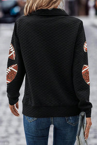 Sequin Football Long Sleeve Sweatshirt