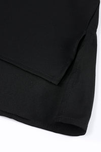 Black 3/4 Puff Sleeve Oversize Shirt | Tops/Blouses & Shirts