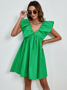 V-Neck Cap Sleeve Mini Dress | Dress