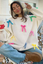 Load image into Gallery viewer, Colorful Bow Knot Crewneck Oversize Sweater
