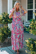 Load image into Gallery viewer, Wrap V Neck Floral Maxi Dress | Dresses/Floral Dresses
