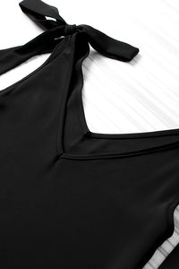 Black Tie On Shoulder V Neck Tank Top | Tops/Tank Tops