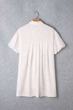 Load image into Gallery viewer, Mini Dress | White Half Puff Sleeve Buttoned Shirt
