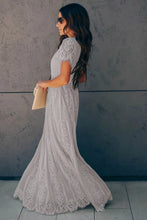 Load image into Gallery viewer, Gray Blue Fill Your Heart Lace Maxi Dress
