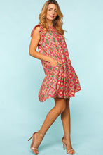 Load image into Gallery viewer, Ruffled Printed Dress | Full Size Ruffled Dress with Side Pockets
