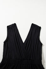 Load image into Gallery viewer, Black Deep V Pleated Crisscross Wide Leg Backless Jumpsuit | Bottoms/Jumpsuits &amp; Rompers
