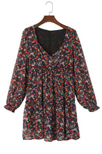 Load image into Gallery viewer, Wrapped V Neckline Long Sleeve Floral Dress
