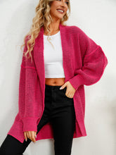 Load image into Gallery viewer, Pink Cardigan Sweater | Open Front Dropped Shoulder
