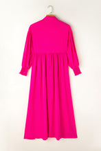 Load image into Gallery viewer, Rose Bubble Sleeve Shirt Maxi Dress | Dresses/Maxi Dresses
