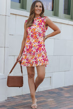 Load image into Gallery viewer, Mini Dress | Fiery Red Ruffle Tiered Sleeveless Floral Dress
