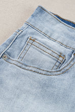 Load image into Gallery viewer, Light Blue Vintage Washed Raw Edge Jean Shorts | Bottoms/Denim Shorts
