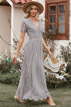 Load image into Gallery viewer, Gray Blue Fill Your Heart Lace Maxi Dress
