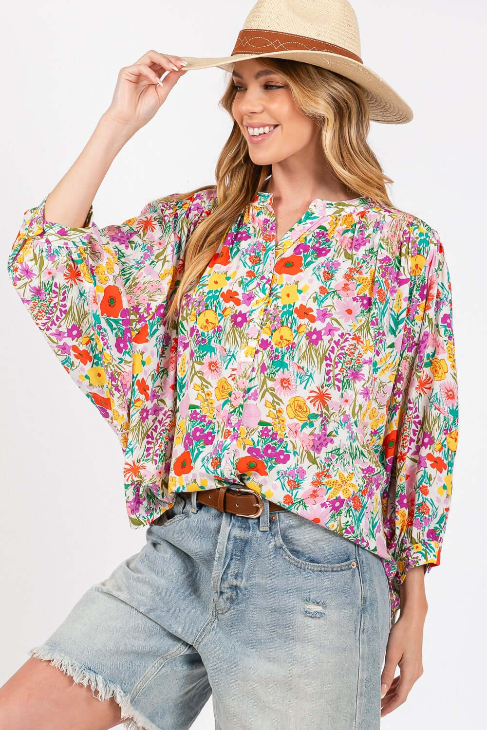 Floral Print Blouse | Button Down Floral Shirt