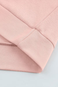 Pink Casual Button Solid Patchwork Trim Hoodie | Tops/Sweatshirts & Hoodies