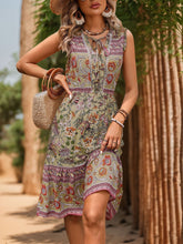 Load image into Gallery viewer, Summer Dress | Printed Tie Neck Sleeveless Dress
