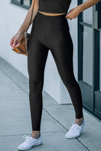 Load image into Gallery viewer, Black High Rise Tight Leggings with Waist Cincher | Bottoms/Leggings
