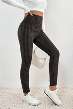 Load image into Gallery viewer, Wide Waistband Leggings | Dark Grey Textured Knit Leggings
