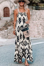 Load image into Gallery viewer, Black Western  Aztec Printed Fashion Vacation Sundress | Dresses/Maxi Dresses
