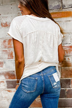 Load image into Gallery viewer, White Tunic Top | White Hollow Knit Keyhole Back Tunic Top
