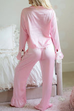 Load image into Gallery viewer, Pink Heaven Collared Top Pants Lounge Set
