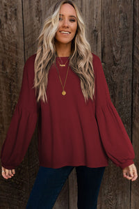 Faux Knit Jacquard Puffy Long Sleeve Top | Tops/Long Sleeve Tops