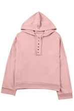 Load image into Gallery viewer, Pink Casual Button Solid Patchwork Trim Hoodie | Tops/Sweatshirts &amp; Hoodies
