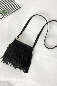 Leather Fringe Sling Cross Body Bag