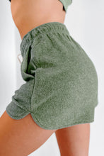 Load image into Gallery viewer, Shorts Set | Green Fleece Two-piece Cropped Pullover Shorts
