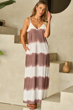 Load image into Gallery viewer, Maxi Dress | White Striped Tie Dye Dress
