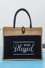 Load image into Gallery viewer, Black Weekend Bag | Black Blessed Printed Vintage Tote Bag
