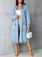 Load image into Gallery viewer, Denim Shacket Dress Pockets Buttons
