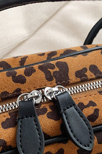 Leopard Suede Shoulder Bag