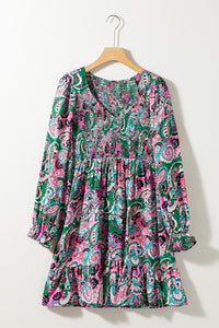 Boho Paisley Print Ruffle Hem Dress | Dresses/Mini Dresses