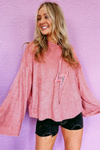 Load image into Gallery viewer, Pink Thunder Bolt Sequin Oversized Hoodie | Tops/Sweatshirts &amp; Hoodies
