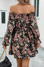 Load image into Gallery viewer, Off Shoulder Dress | Floral Off-Shoulder Flounce Sleeve
