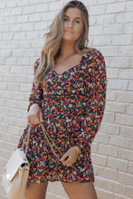 Load image into Gallery viewer, Wrapped V Neckline Long Sleeve Floral Dress
