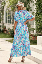 Load image into Gallery viewer, Green Wrap V Neck Floral Maxi Dress | Dresses/Floral Dresses
