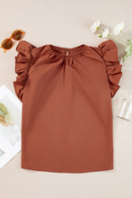 Load image into Gallery viewer, Flutter Sleeve Top | Red Sandalwood Sleeveless Blouse
