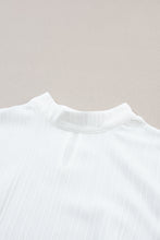 Load image into Gallery viewer, White Lace Sleeve Top | Contrast Lace Mock Neck Blouse
