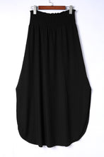 Load image into Gallery viewer, Black Smocked High Waist Maxi Skirt with Slit | Bottoms/Skirts &amp; Petticoat
