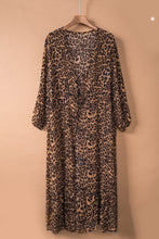 Load image into Gallery viewer, Leopard Print Tie Waist Open Front Kimono Beach Cover Up | Swimwear/Beach Cover-ups
