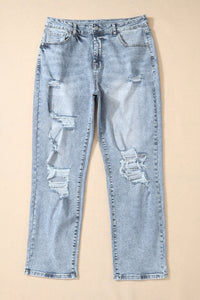 Womens Blue Jeans | Distressed High Waist Blue Jeans | Blue Jeans