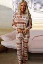 Load image into Gallery viewer, Lounge Outfit | Aztec Print Puff Sleeve Pullover and Pants
