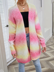 Gradient Open Front Cardigan Sweater