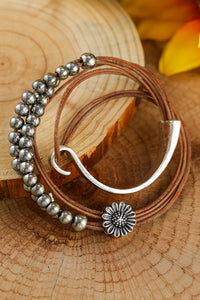 Multi-Layer Bracelet | Brown Daisy Beading Alloy