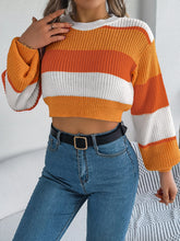 Load image into Gallery viewer, Color Block Hippie Cropped Sweater
